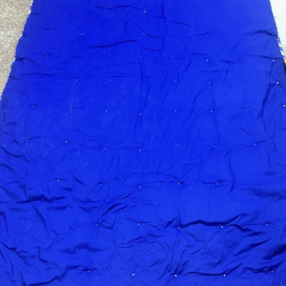 Vintage Teletubbies Handmade Quilt Blue White‎ Clouds Celestial 49x86 Baby Kids